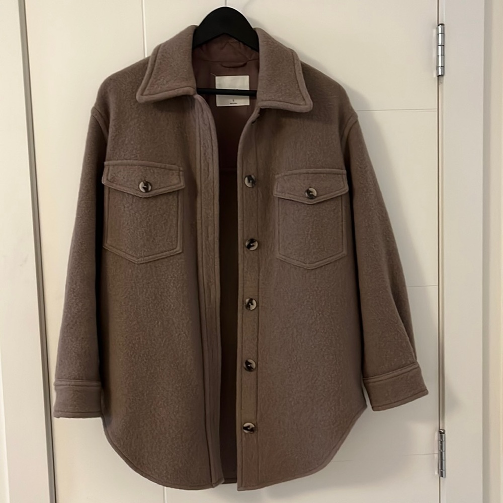 Wilfred Taupe Button-Front Utility Jacket - Picture 3 of 5